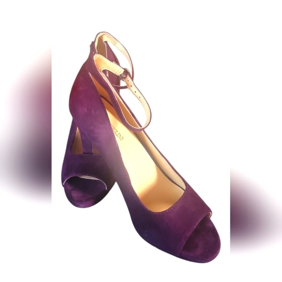 Enzo Angiolini Women's Ankle Buckle Strap Purple Suede Size 7.5 - Picture 7 of 9